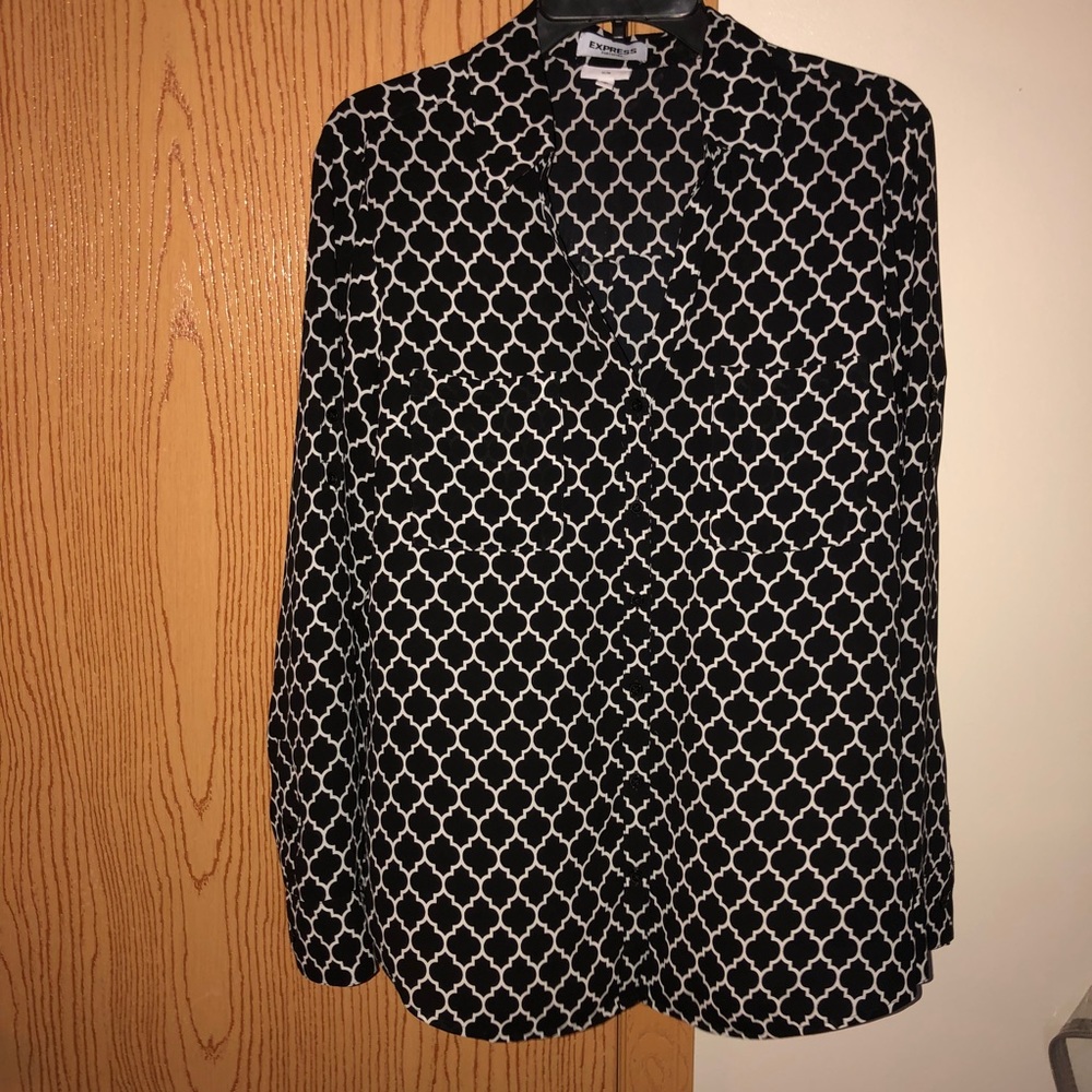 Express black and white portofino, sz L. Slim fit